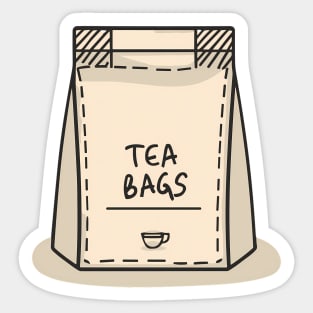 Line art of a Tea bag Sticker